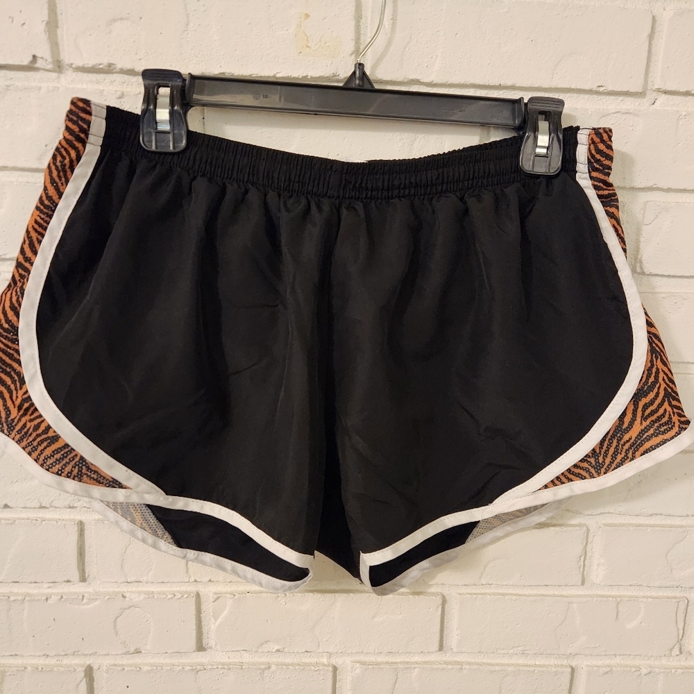 Soffe Black and Tiger Stripe Women's Athletic Shorts Large